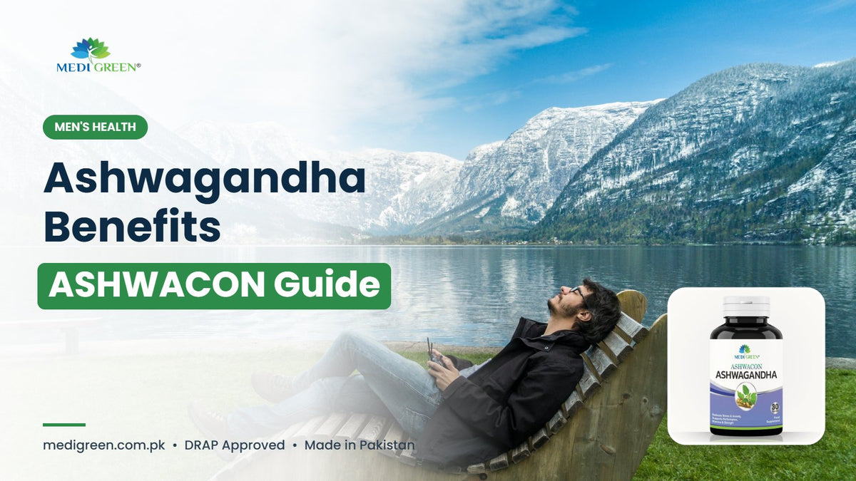 Ashwagandha benefits - ASHWACON guide - MediGreen Pakistan