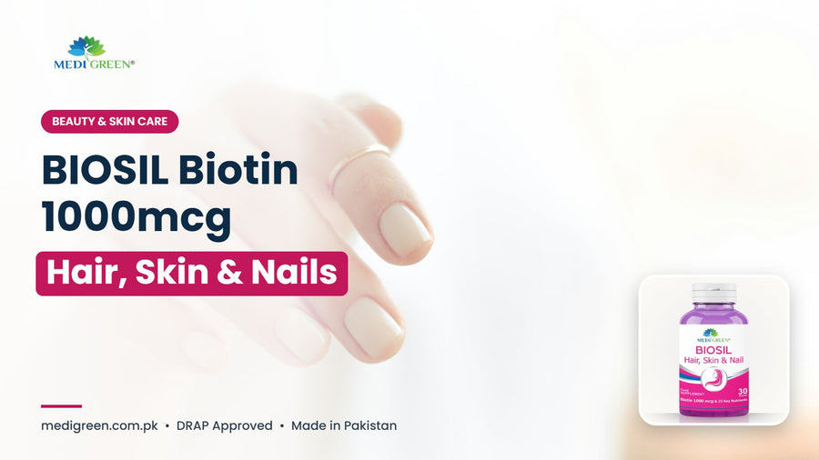 BIOSIL biotin 1000mcg for hair, skin and nails in Pakistan - MediGreen