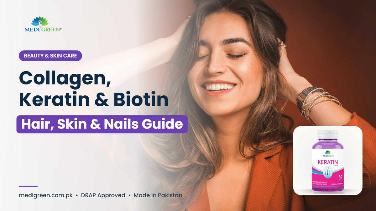 Collagen, keratin and biotin benefits for hair, skin and nails - MediGreen