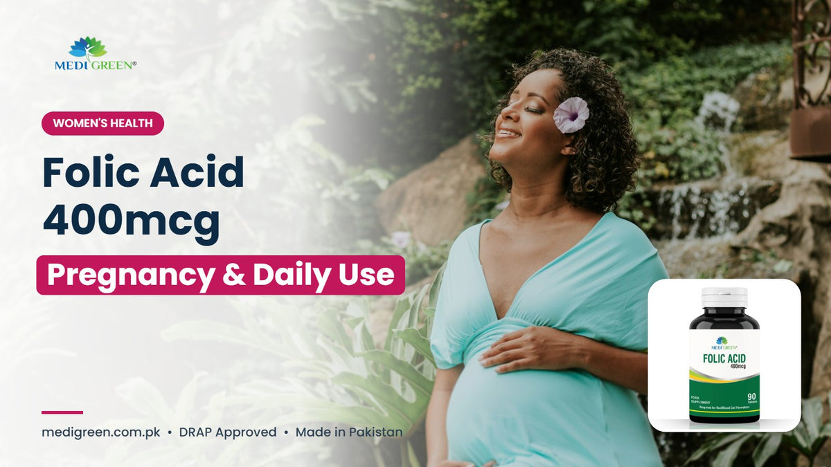 Folic acid 400mcg for pregnancy and daily use in Pakistan