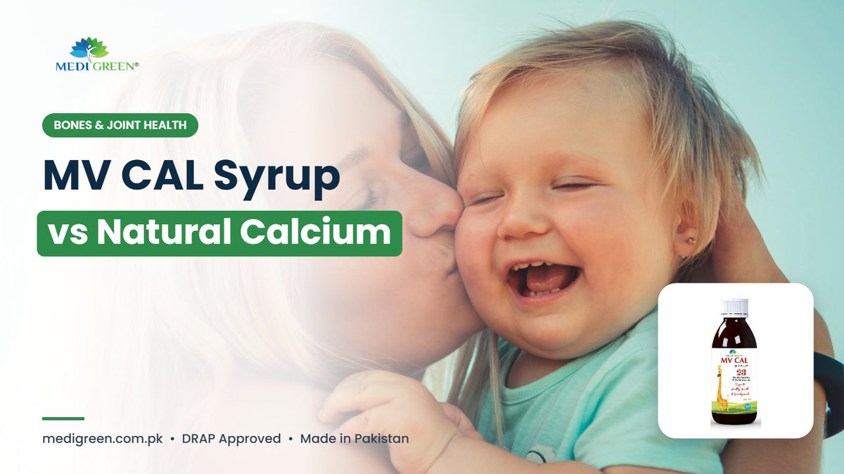 MV CAL syrup vs natural calcium sources in Pakistan