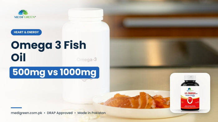 Omega 3 fish oil 500mg vs 1000mg in Pakistan - UL OMEGA Pro