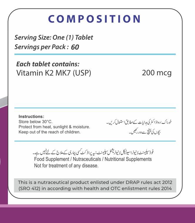 Vitamin K2 supplement for bone health