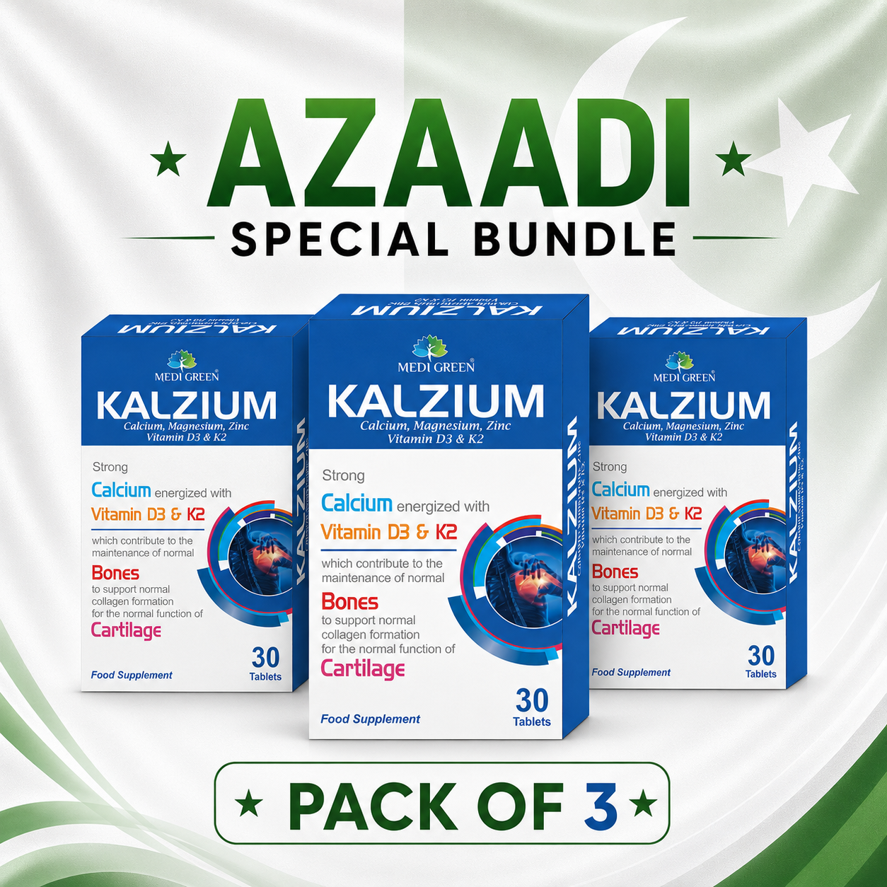 Kalzium Pack Of 3 MediGreen