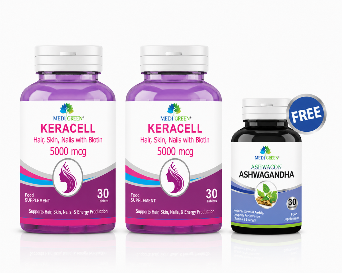 2 Keracell - 1 Ashwacon Free MediGreen
