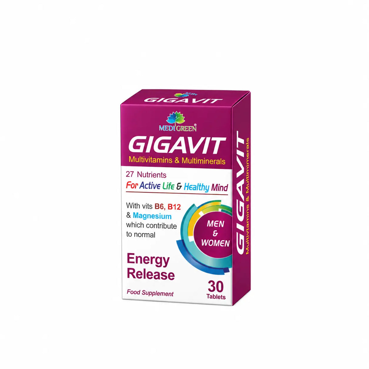 GIGAVIT – 27 Multivitamins & Multiminerals Tablets for Men & Women MediGreen