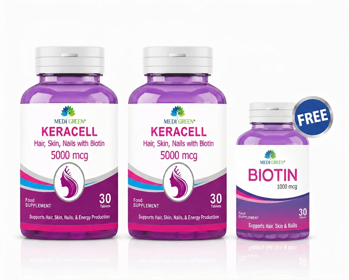 2 Keracell + Biotin 1000mcg Free MediGreen